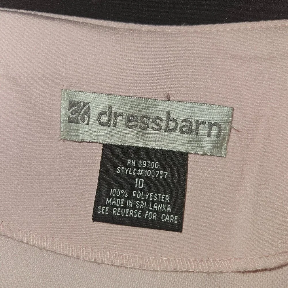 Dressbarn Pink Black Blazer Jacket Striped Tank Top Matching Set Size 10